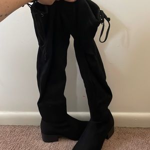 Black thigh high heels